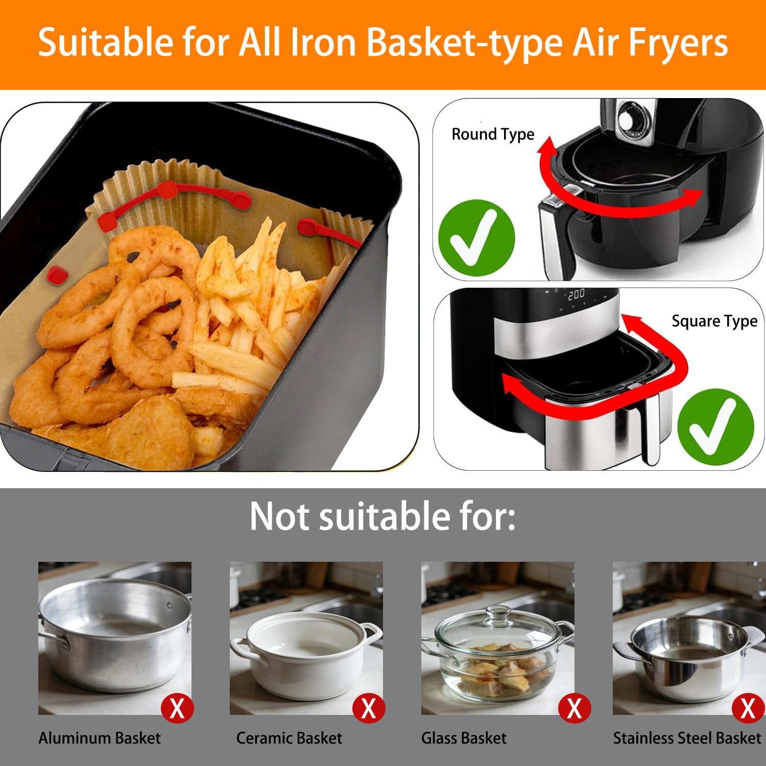 Skiennix 12Pcs Air Fryer Magnets - High-Temp Resistant Silicone Buckles for Parchment Paper Liners | Red