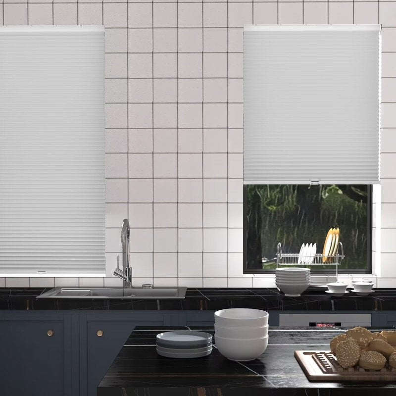 MYshade Cordless Cellular Window Shades No Tools No Drill Blackout Blinds for Indoor Windows Size 35" Wide X 72" Height White Room Darkening Window Blinds for Bedroom, Bathroom, Kitchen, Living Room