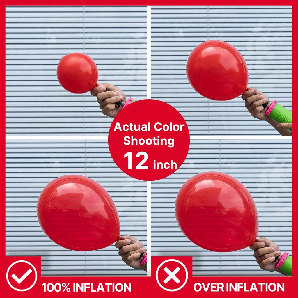 PartyWoo Red Helium Balloons - 12 Inch, 101 Pcs for Birthday, Graduation & Celebrations