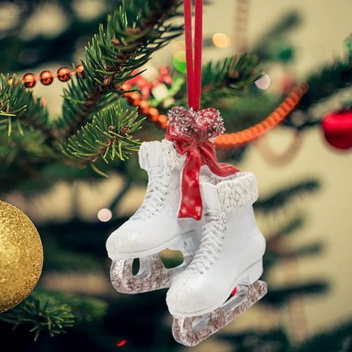 Braxio Decorative Ice Skate Christmas Ornament - 3.46 Inch Hanging Figurine for Holiday Tree