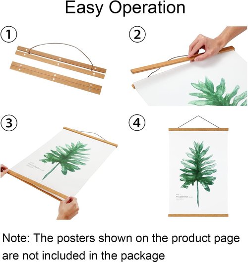 FALAMON Magnetic Poster Hanger Frame - Teak Wood | Versatile 20x20 to 20x30 for Art & Photos