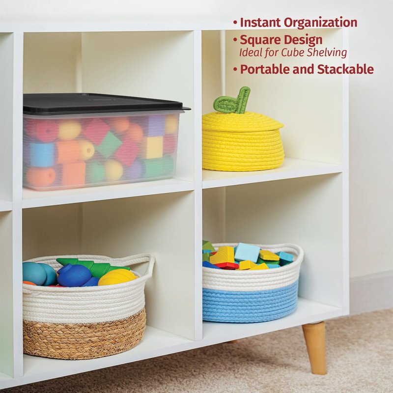 Plastic Storage Containers with Lids - 11L Storage Bins with Lids – Airtight Plastic Storage Bins for Food Storage, Pet Food, Rice– Stackable Clear Organizing Bins for Toy Storage, Garage, Pantry