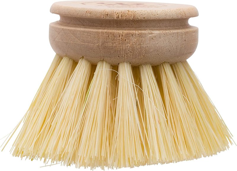REDECKER Replacement Head for Dish Brush, 1-5/8-inch, Set of 2, 100% Natural Tampico Fiber and Untreated Beechwood, Made in Germany - Natural Dish Brush Replacement Heads