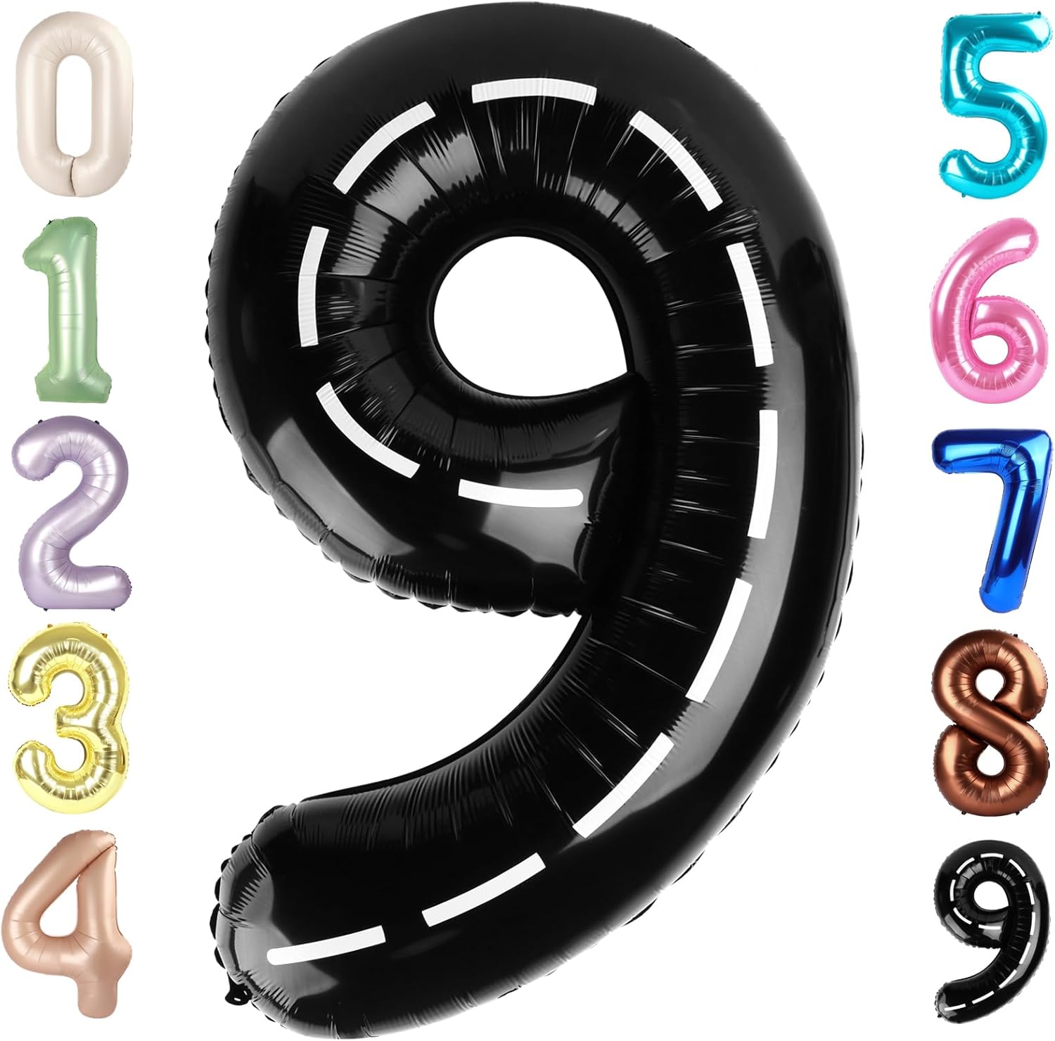 Skiennix 40-Inch Black Number 9 Balloon - Perfect for Birthday Parties, Weddings & Graduations