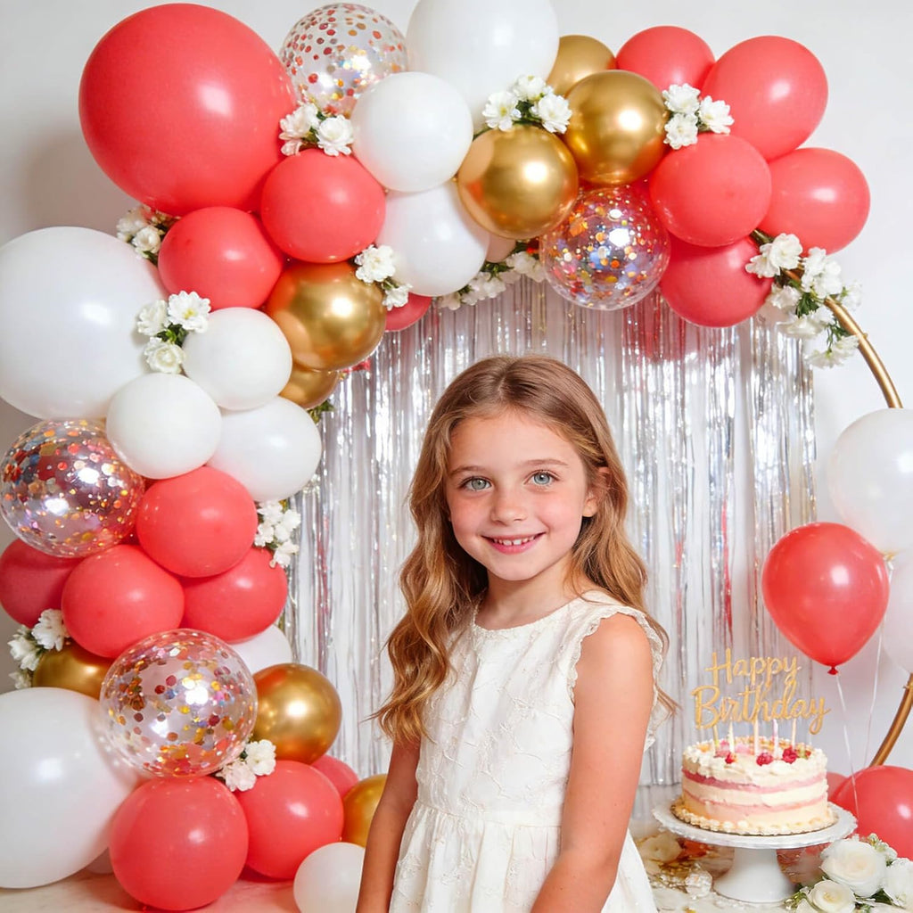 Pastel Red Latex Balloons by [Brand Name] - 110pcs 12-Inch Balloons for Birthday Party & Baby Shower