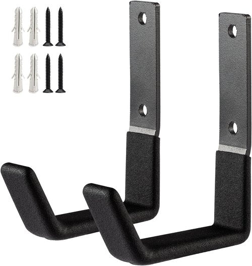 Heavy Duty Wall Mount Hooks - Steel Utility Tool Organizer for Garden & Garage Hose (2 Small)