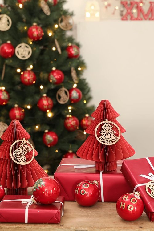 DN DECONATION Red Christmas Ball Ornaments - 3.15" Glass Ornaments for Festive Tree Decor
