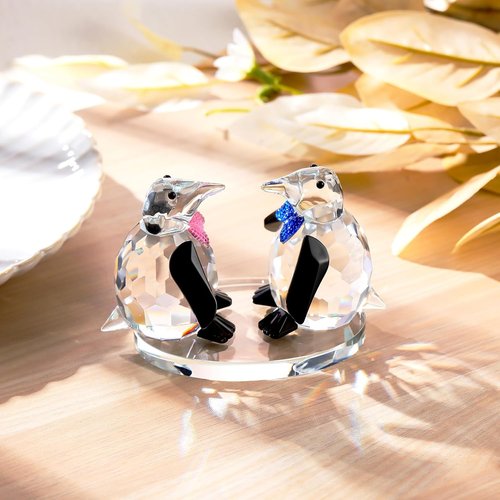 Arikyrist Crystal Penguin Figurine - Cute Glass Collectible Gift for Couples | Home Décor Accent