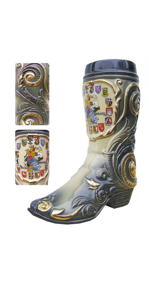 Black Germany German Beer Boot .4L One New Mug Made in Germany