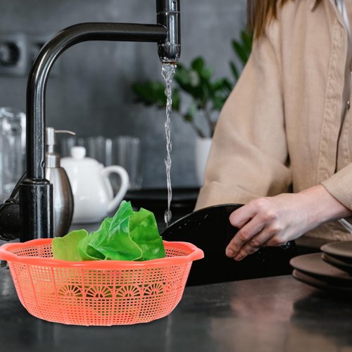 MAGICLULU Rice Wash Basin 9-Inch Plastic Colander for Kitchen Food Straining Rice Washing Vegetable Cleaning with Multi-Functional Sieve Design