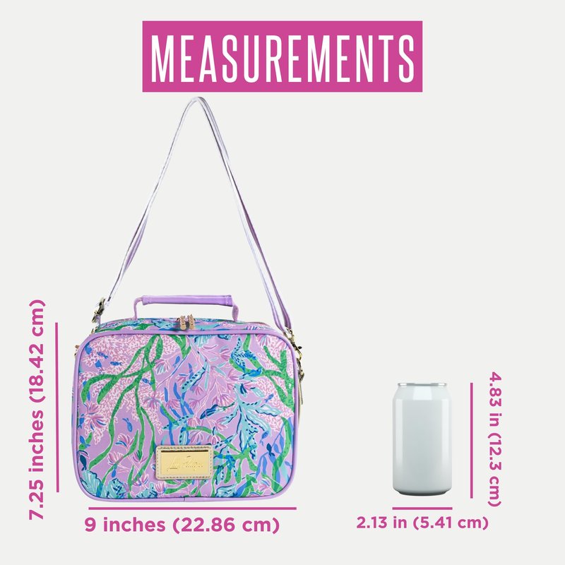 Lilly Pulitzer Insulated Lunch Box for Women, Cute Lunch Cooler Bag with Adjustable/Removable Shoulder Strap, Secret Escape