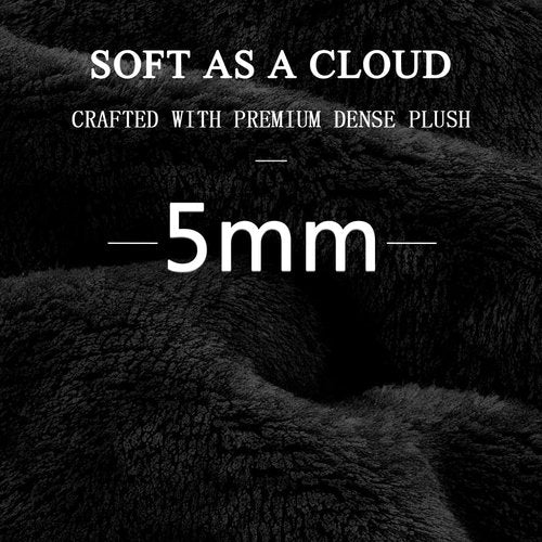LaSyL Fleece Blanket - Soft Cozy Plush 300GSM Twin Size 60"x80" Black Microfiber for Couch & Bed