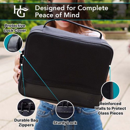 Herb Guard Extra Large Smell Proof Case with Combination Lock (Smell Proof Box Holds Herbs, Spices, Teas and Dried Foods) Comes with Smell Proof Jar, Built In Tray, Travel Bags