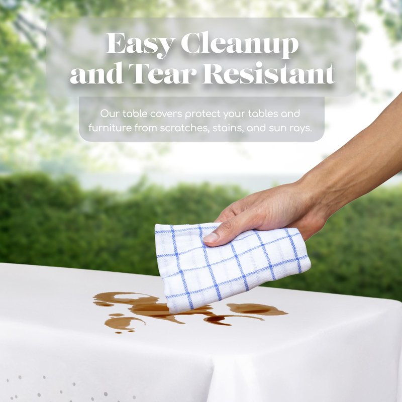 Grandipity Happy Birthday 12 Pack Premium Disposable Plastic Picnic Tablecloth 54 Inch x 108 Inch. Decorative Rectangle Table Cover