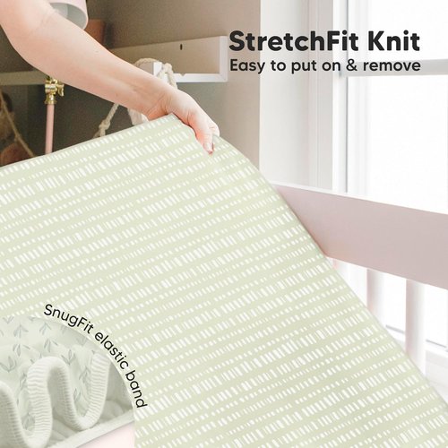 KeaBabies Baby Crib Sheets - 2-Pack Fitted Viscose Bamboo Toddler Bedding, Soft & Cozy (Fleur) 52x28