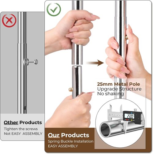 HYSEYY Heavy Duty Clothes Rack - Rolling Double Rod Garment Rack with Shelves | Adjustable & Portable, 620 LBS Capacity