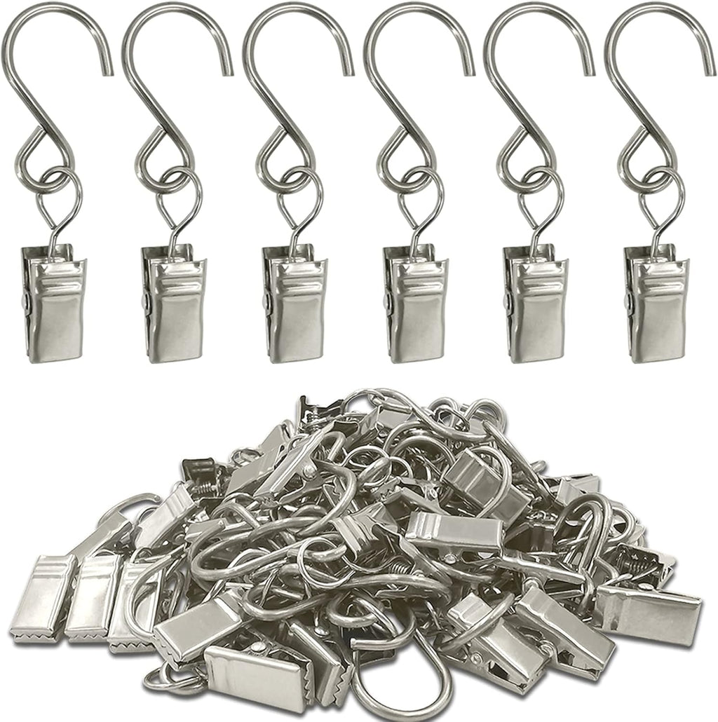 Stainless Steel S Hooks by [Brand Name] - 50 Pack Hanging Clips for Party Lights & Crafts | 2.4 Inch Long, Silver