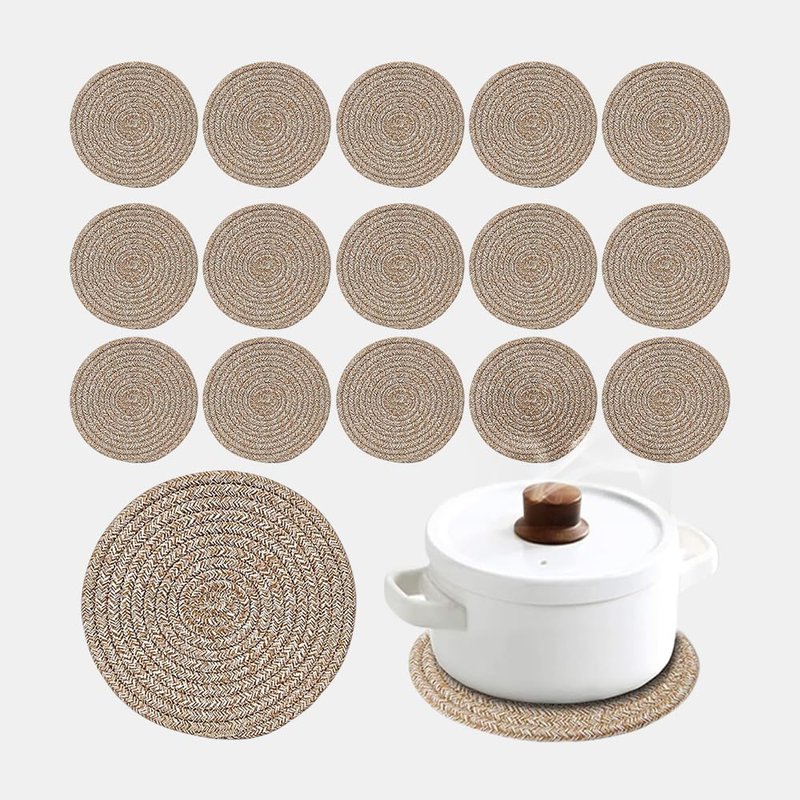 Pot Holders Trivets Set,Potholders for Kitchens, 100% Pure Cotton Thread Weave Trivets for Hot Dishes/Pot/Bowl/Teapot/Hot Pot Holders (20 cm, 16 Pack)