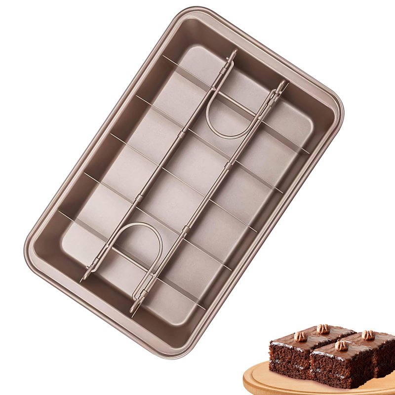 LMIP Brownie Pan with Dividers,Non-Stick Baking Pan,18 Pre-Cut Square Molds for Brownies,Brownie Pan, Lasagna Pan, Brownie Trays,and Cupcake Pan for Baking, Brownie Bites,12 X 8 X 2 Inches