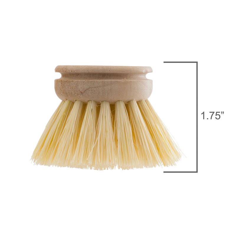REDECKER Replacement Head for Dish Brush, 1-5/8-inch, Set of 2, 100% Natural Tampico Fiber and Untreated Beechwood, Made in Germany - Natural Dish Brush Replacement Heads