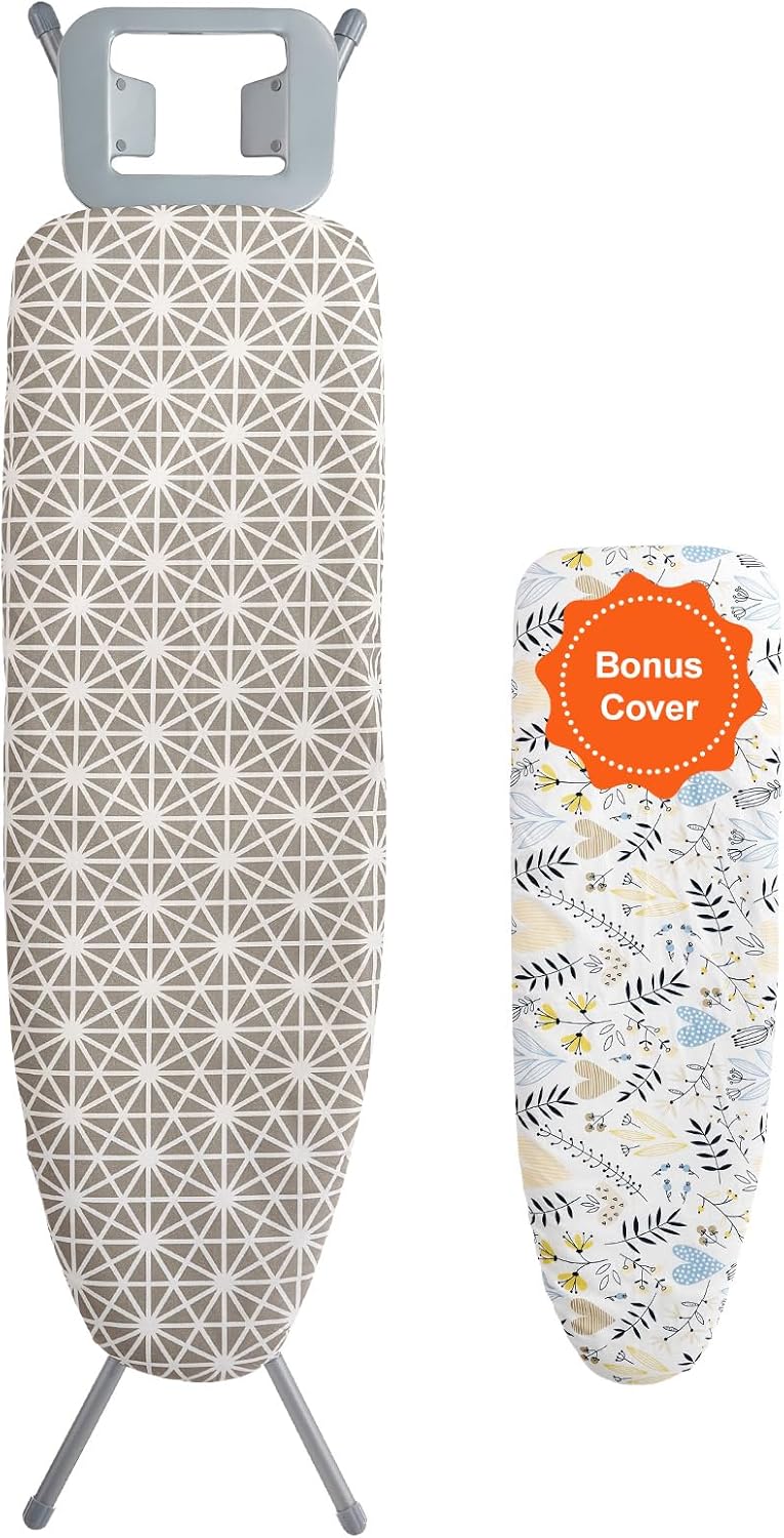 VEVOR Ironing Board - Large 43" x 13" Surface | 7 Adjustable Heights & Heat Resistant Cover