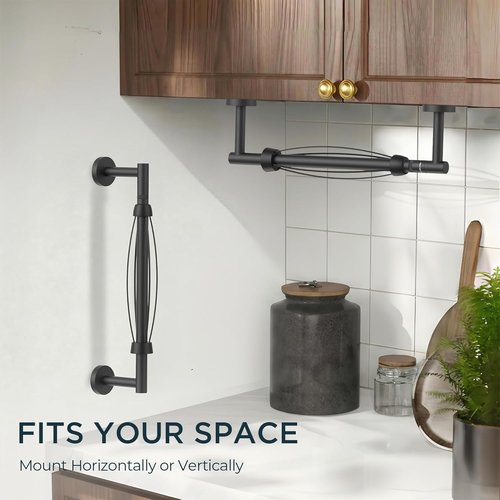 FORIOUS Paper Towel Holder - Wall-Mounted SUS304 Design for One-Handed Tear | Matte Black Finish