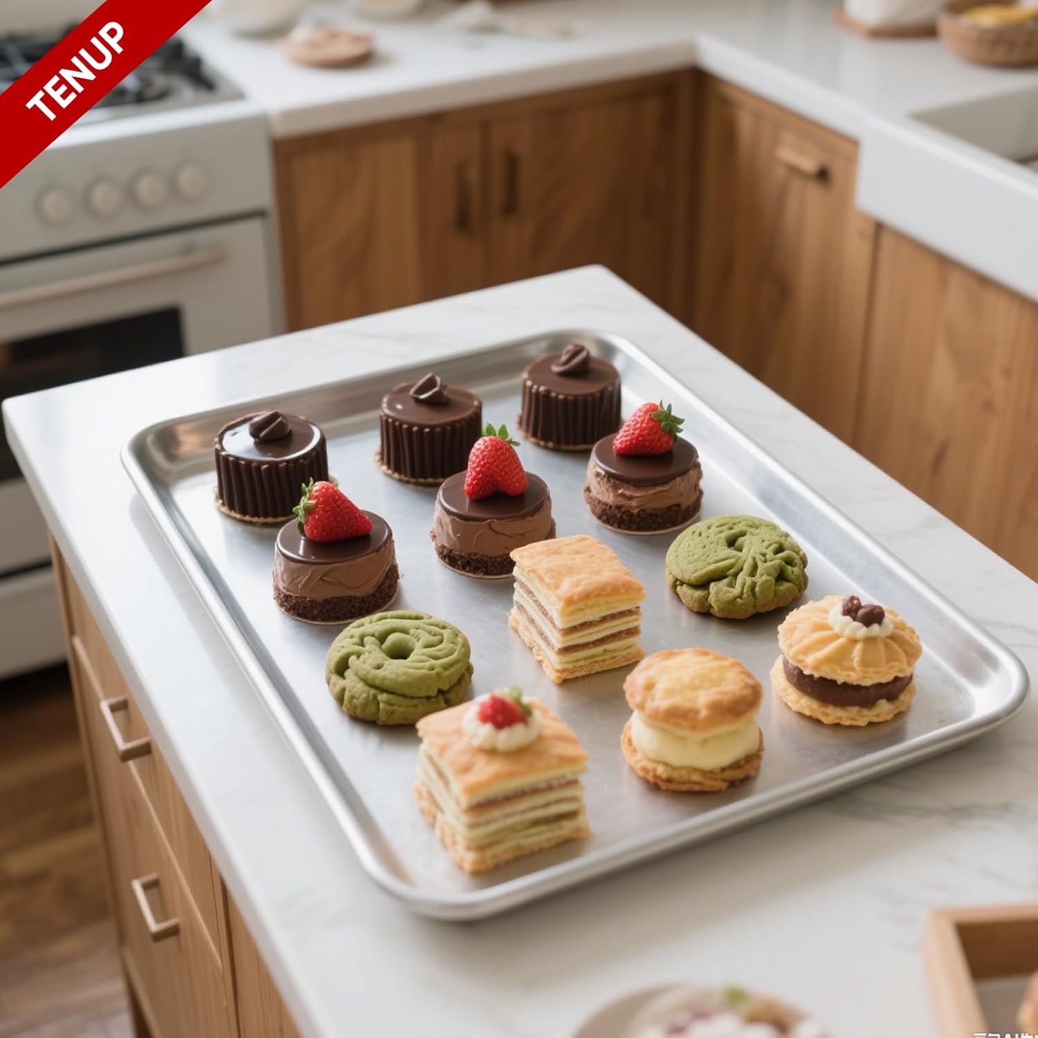 TENUP 6 Pack Aluminum Quarter Sheet Pan - Heavy Duty 13" x 9" Baking Tray | Warp-Resistant & Rust-Free