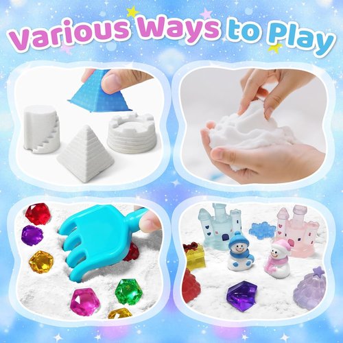 Aocii Kids Sensory Bin Sand Kit - Winter Fairy Tale Theme Play Set for Toddlers | Perfect Christmas Gift for Ages 3-9