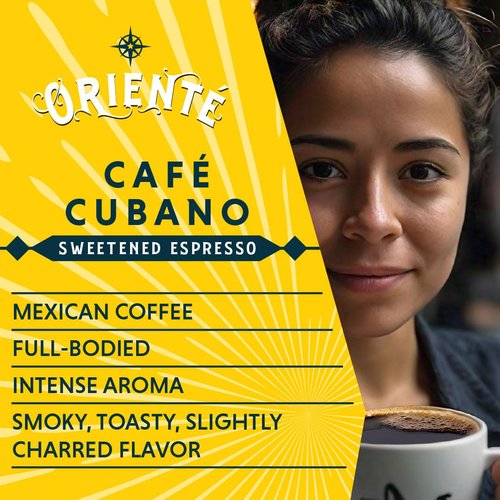 Oriente Sweetened Espresso Coffee Pods, 18 ct, Dark Roast Flavored Cuban Inspired Coffee in Single Serve Pods - 100% Arabica Coffee, Compatible with Keurig K Cups Maker