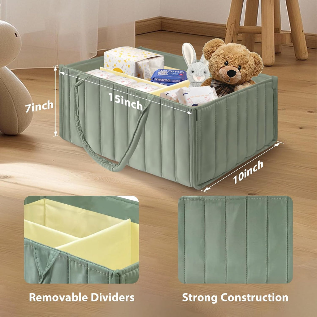 Skiennix Baby Diaper Caddy Organizer - Stylish Storage Bin for Diapers & Wipes | Perfect Baby Shower Gift