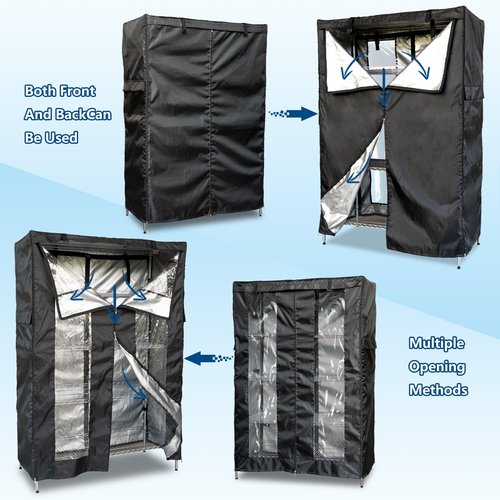 Hadisi Waterproof Shelf Cover,Heavy Duty Dustproof Storage Wire Shelving Unit Cover,Display Rack Cover with Zipper and Perspective Window(Black,Fits 30" W x 14" D x 62" H Shelf).