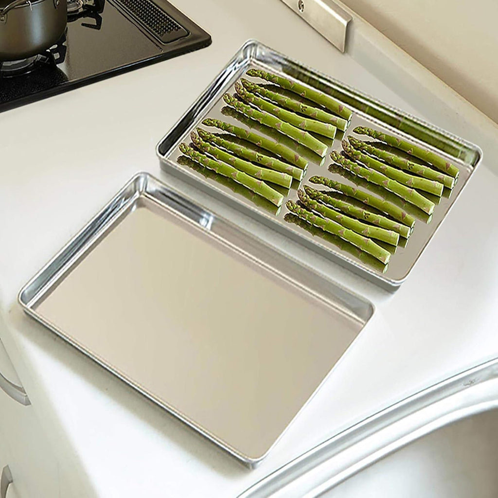 TeamFar Stainless Steel Baking Sheet Set - Large 17.6’’ x 13’’ Half Cookie Pans | Non-Toxic, Easy Clean, Dishwasher Safe