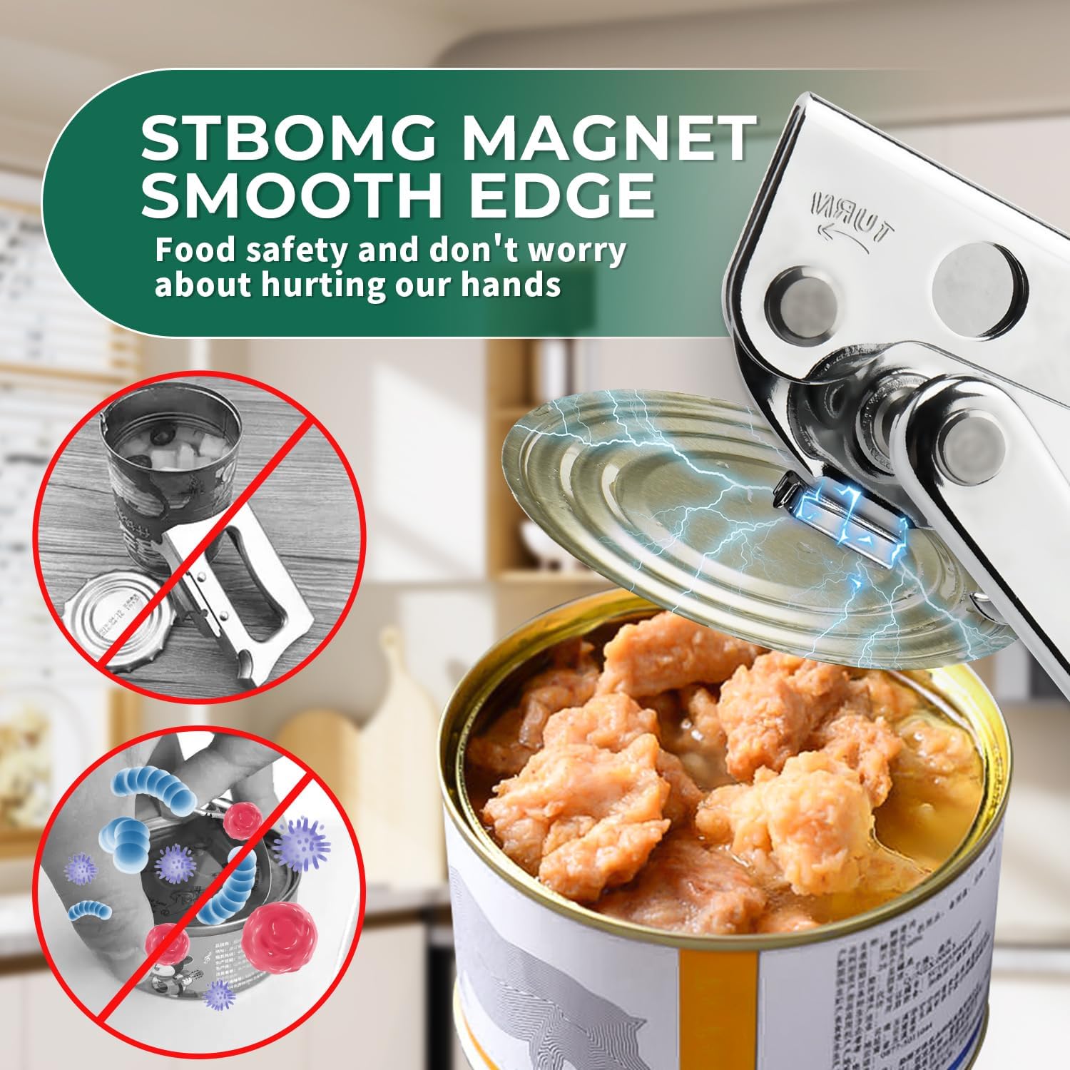 Regine Switzerland Heavy Duty Manual Can Opener - Smooth Edge Design for Easy Use in Kitchen
