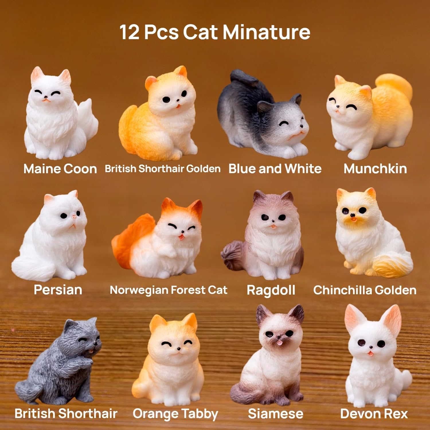 Skiennix 24 Pcs Mini Cat & Dog Figurines Set - Cute Realistic Resin Models for Home Decor & Parties