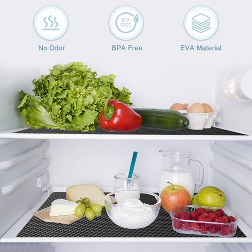 12 Inch Wide Shelf Liner Non Slip, Drawer Liners Non Adhesive for Kitchen Cabinets,Bedroom Dresser,Waterproof Cabinet Liners for Shelves,Pantry, Washable Refrigerator Mat,Black
