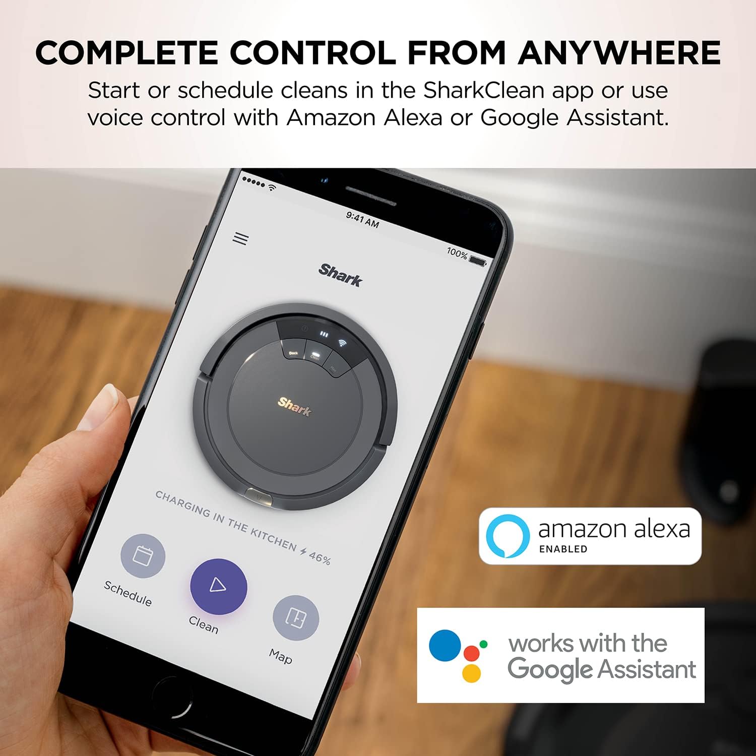 Shark AV753 ION Robot Vacuum - WiFi Connected, Tri-Brush System, 120 Min Runtime | Multi-Surface Cleaning, Grey
