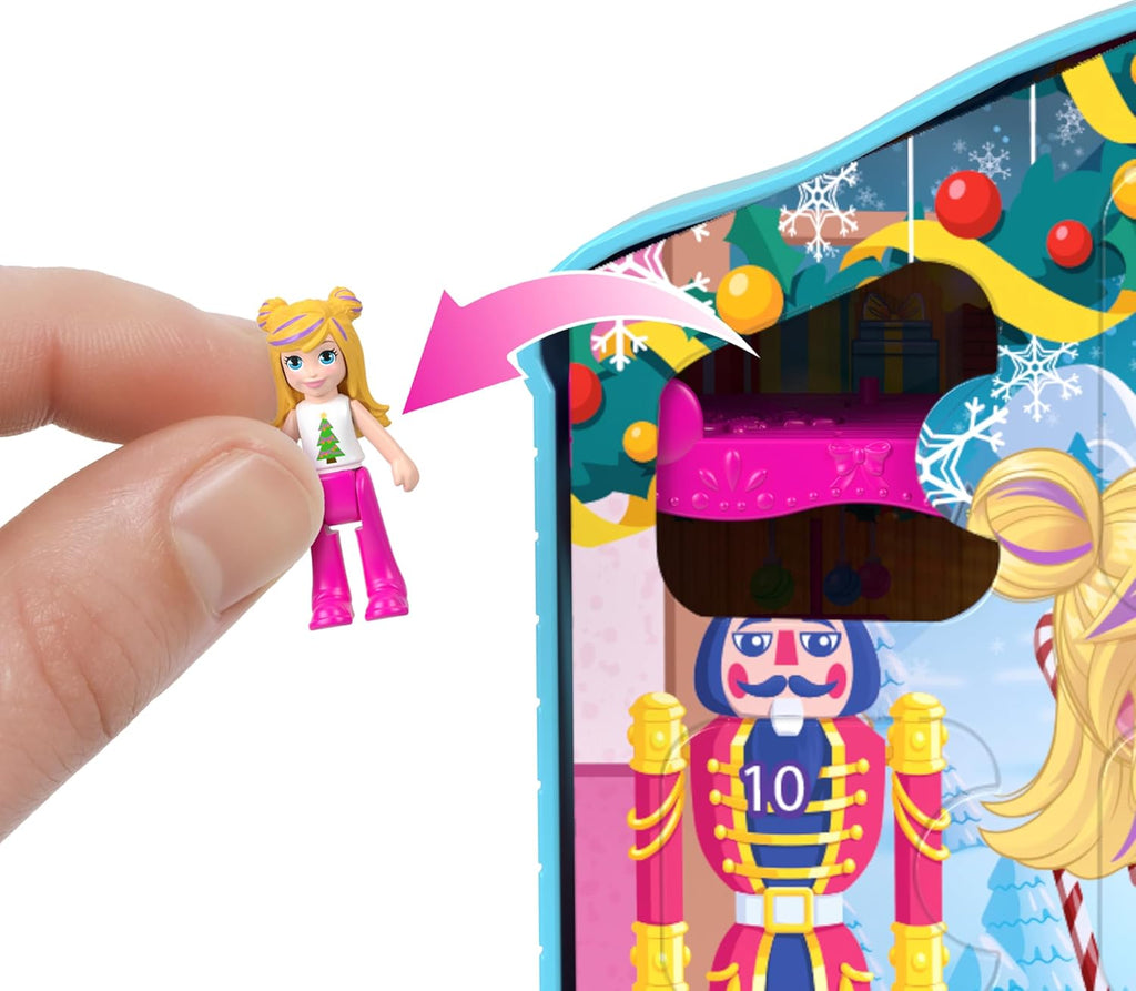 Polly Pocket Advent Calendar - Gingerbread House Playset with 24 Surprises & Holiday Accessories
