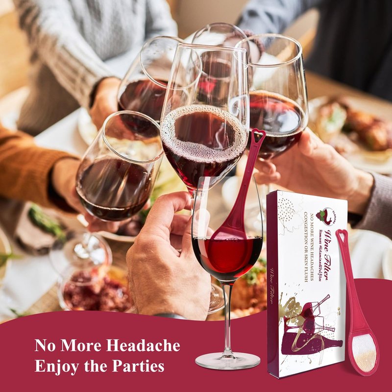Clerona Wine Filters, the Wine Purifier, Sulfite and Histamines Remover - Naturally Eliminate Allergies & Sensitivities (Pack of 32)