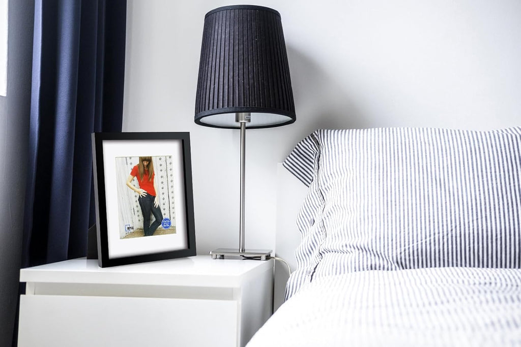 RPJC 11x14 Inch Picture Frame - Solid Wood & High Definition Glass for 8x10 or 11x14 Photos - Black