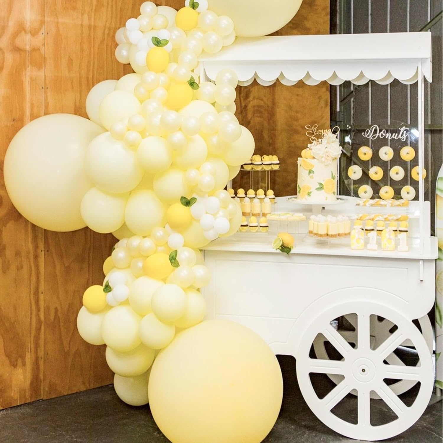 PartyWoo Pastel Yellow Balloons - 155-Piece Arch Kit with 18, 12, 10, & 5 Inch Balloons for Baby Showers & Birthdays