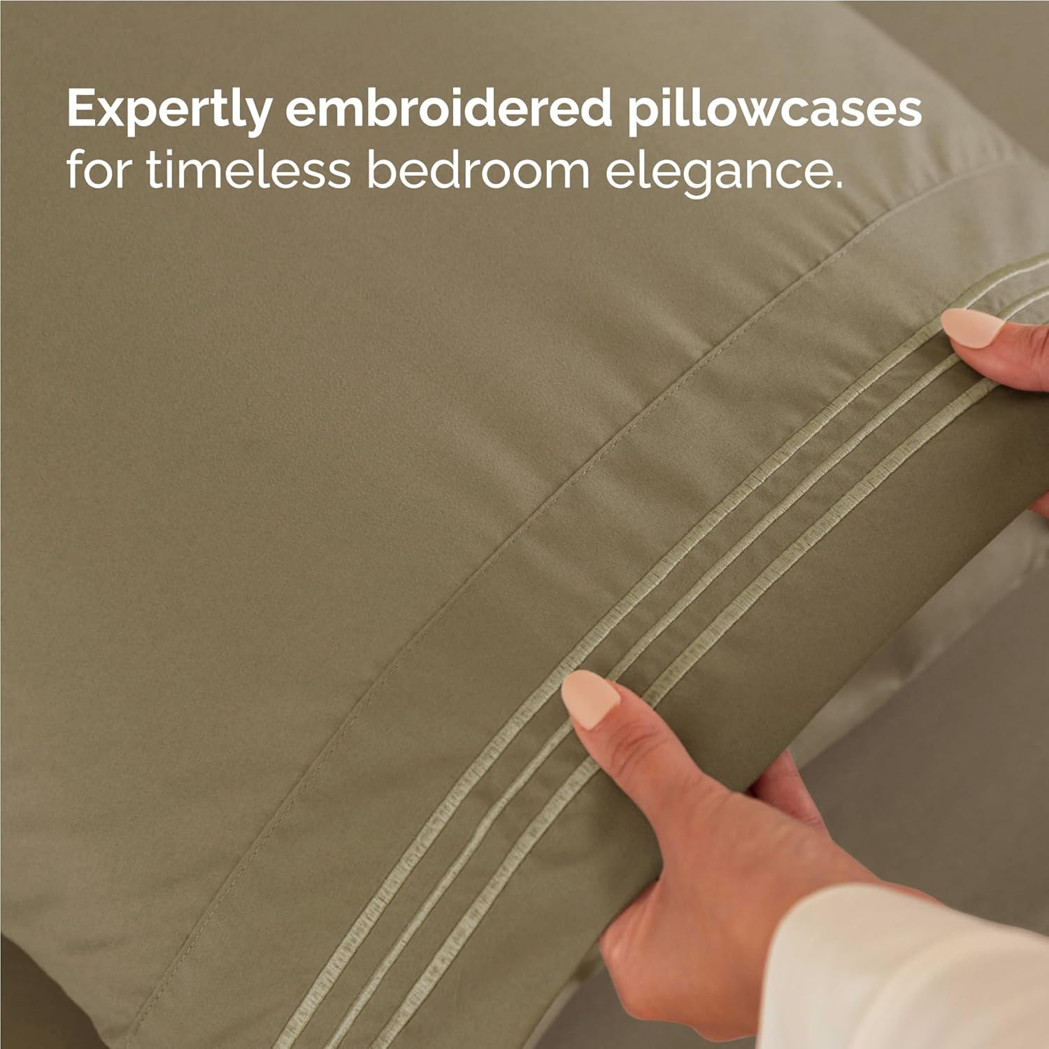 Skiennix Full Size 4-Piece Sheet Set - Ultra-Soft Cooling Bed Sheets | Hotel Luxury Bedding - Khaki