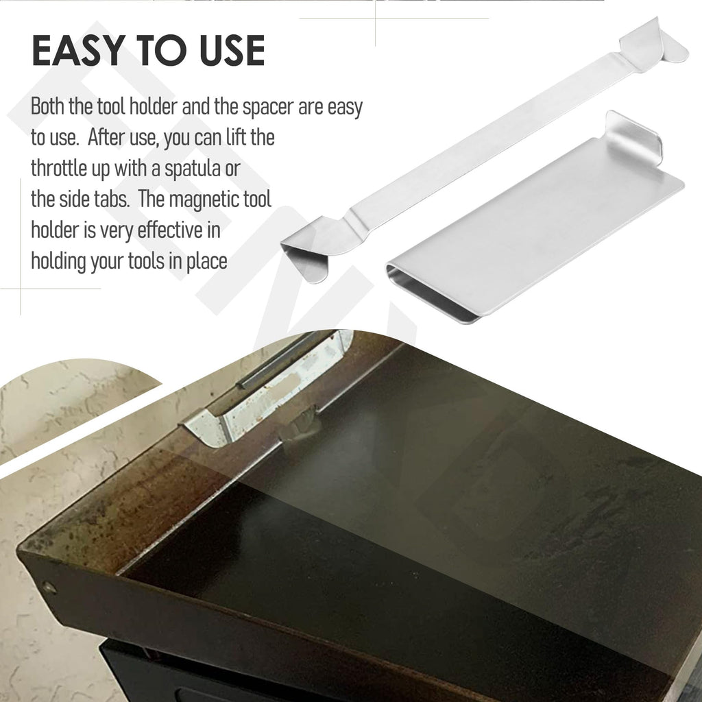 For Blackstone 5188 Rear Grease Gate, 3 Magentic Hooks and Tool Combo, Flat Top Griddle Accessories