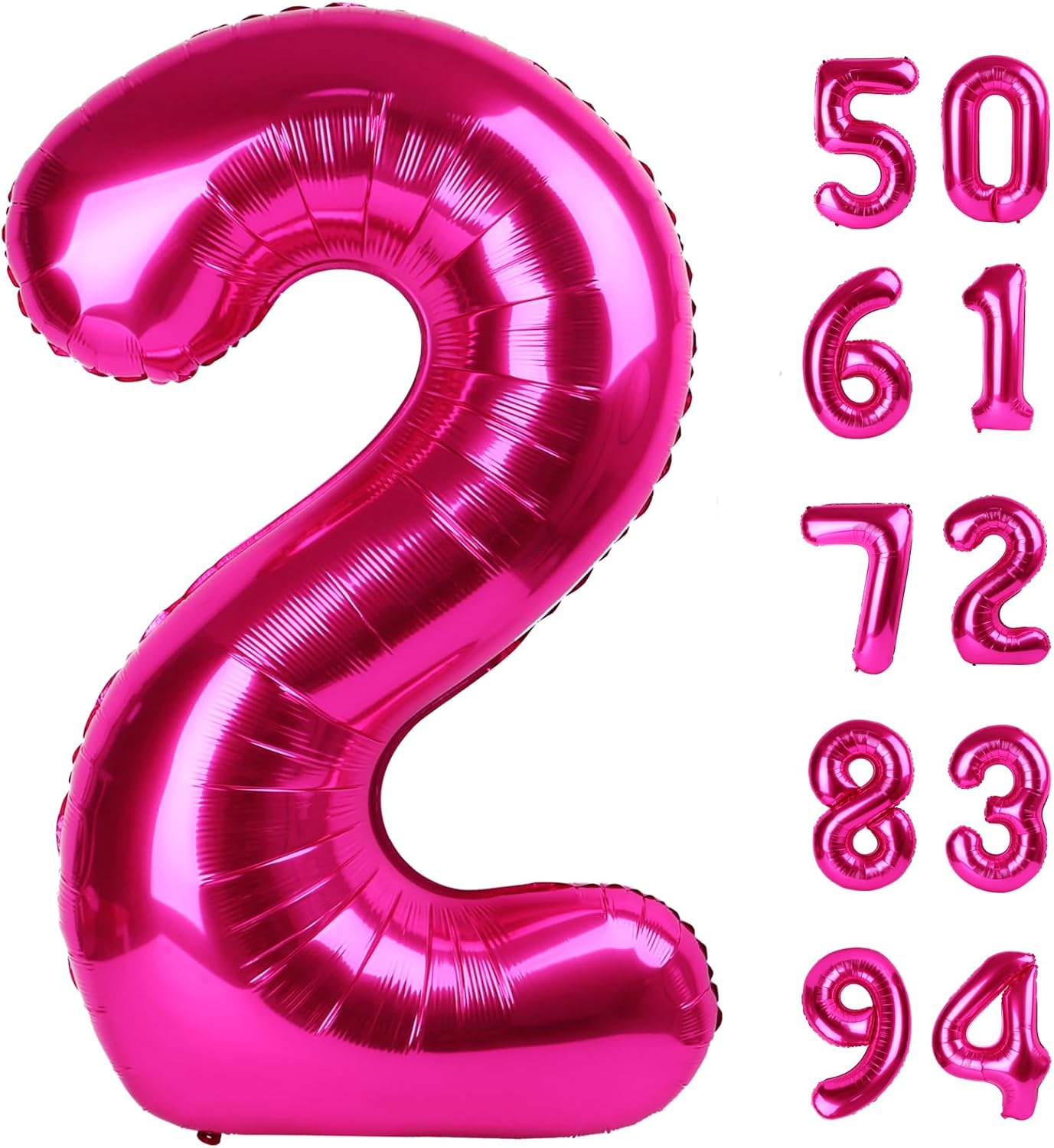 Number 2 Balloon by [Brand Name] - 40 Inch Hot Pink Birthday Decoration for Second Birthday Party