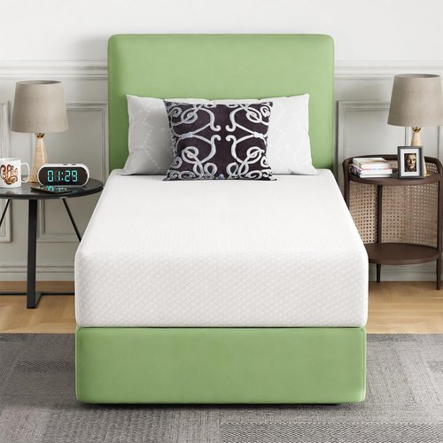 FDW 10-Inch Twin Mattress - Medium Firm Gel Memory Foam | White Bed in a Box | CertiPUR-US Certified, Pressure Relief & Cooling Ventilation