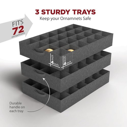 HOLDN’ STORAGE Premium Christmas Ornament Storage Container | Durable 600D Fabric, Holds Up to 72 Ornaments, Green