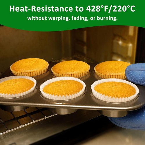 Caperci Jumbo Muffin Liners - 200 Pcs White Baking Cups, Non-Stick & Grease-Proof, Food Grade