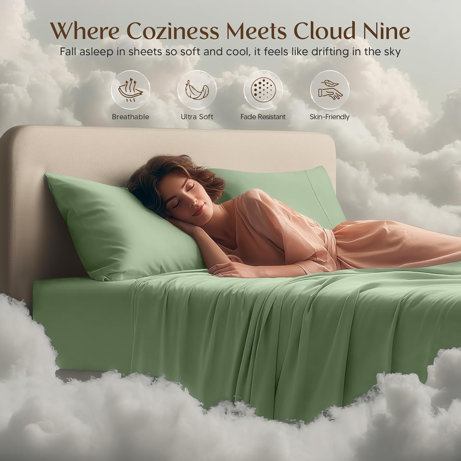 Utopia Bedding Twin Sheet Set - Soft & Breathable Microfiber | 3-Piece Bed Sheets in Sage