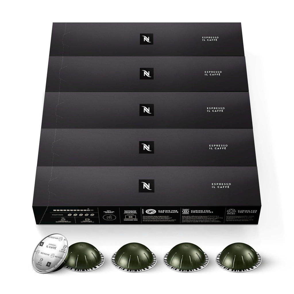Nespresso Vertuo Espresso Capsules - Il Caffe Flavor | 50-Count Pods for 1.35 oz Brews
