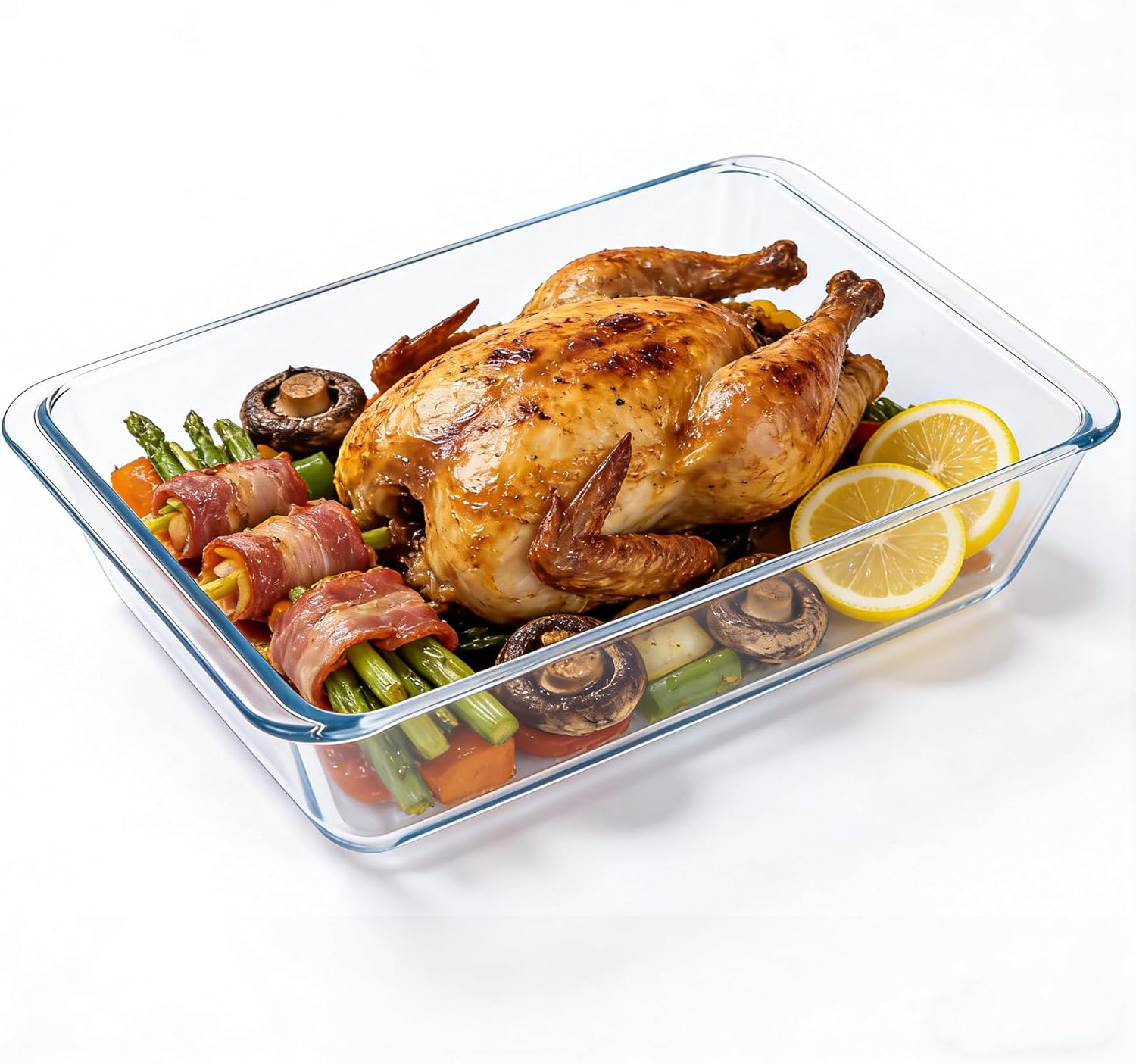 Skiennix 5.7qt Extra Large Glass Baking Dish - 9x13 Tempered Oven & Microwave Safe