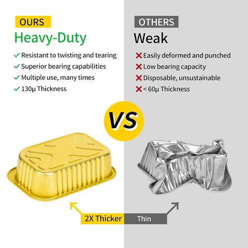 Heavy Duty Aluminum Pans by [Brand Name] - 40 Pack Disposable 25 Oz Containers with Lids | Perfect for Baking, Meal Prep & Takeout